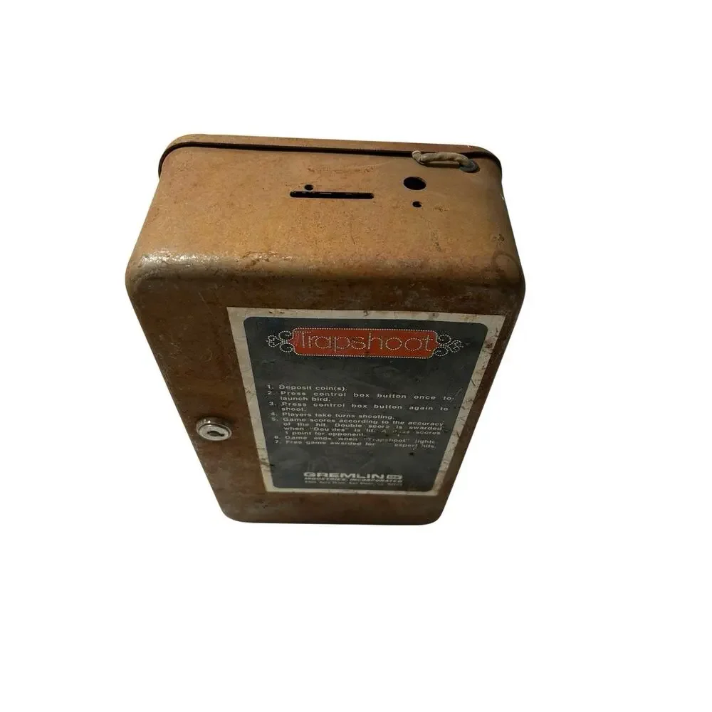 Gremlin Trap Shoot Coin Box Offered Rust Patina Man Cave Decor 70's No Key Open